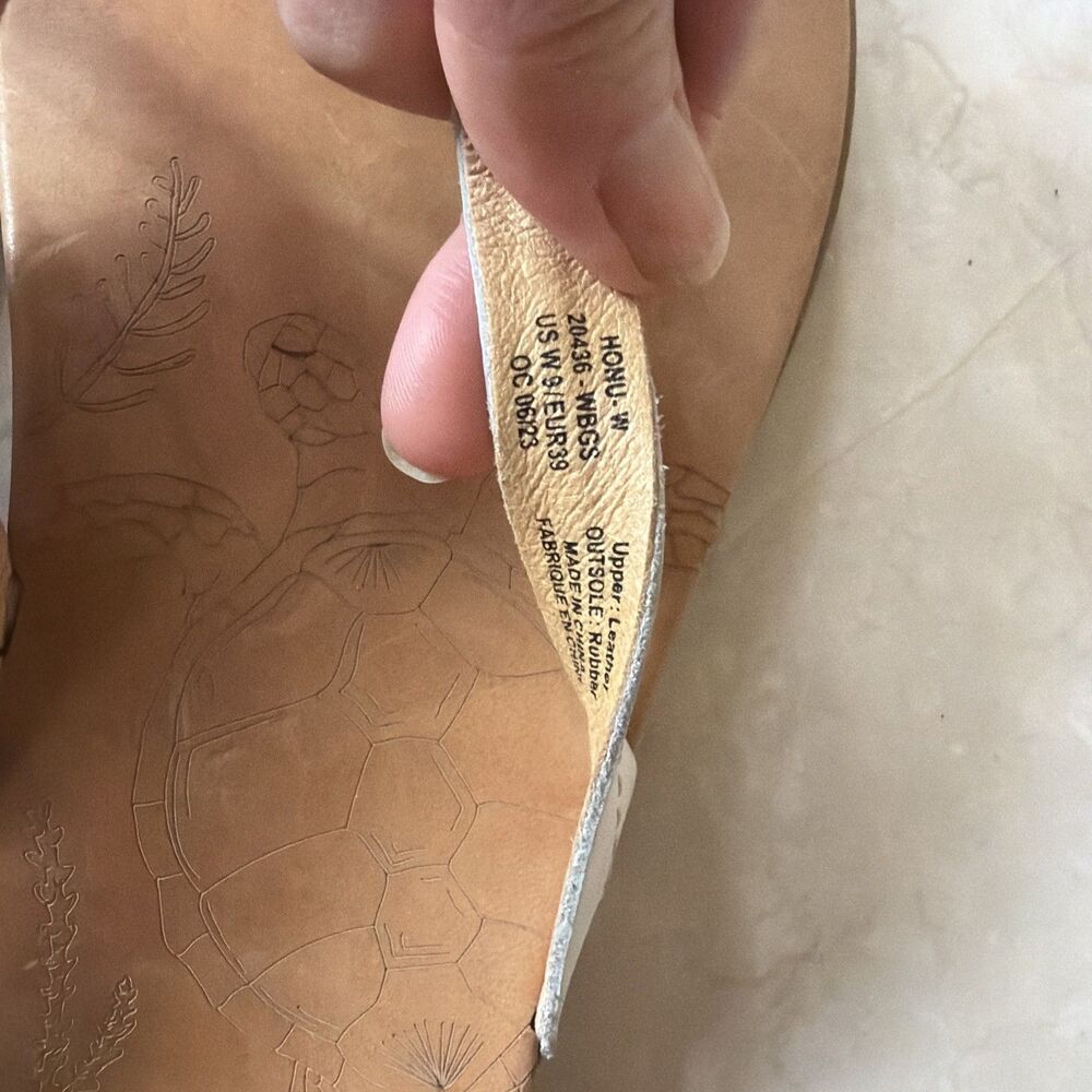 Women's OLUKAI Honu Leather Upper  Thong Sandals Flip Flops Size 9 - Picture 5 of 16
